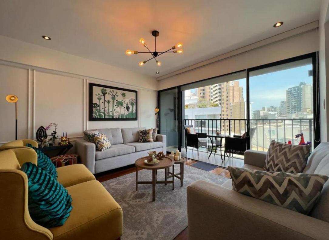 Exclusivo Y Moderno Depa En Miraflores Vista Al Mar Y A La Ciudad Amoblado Apartments Лима Экстерьер фото